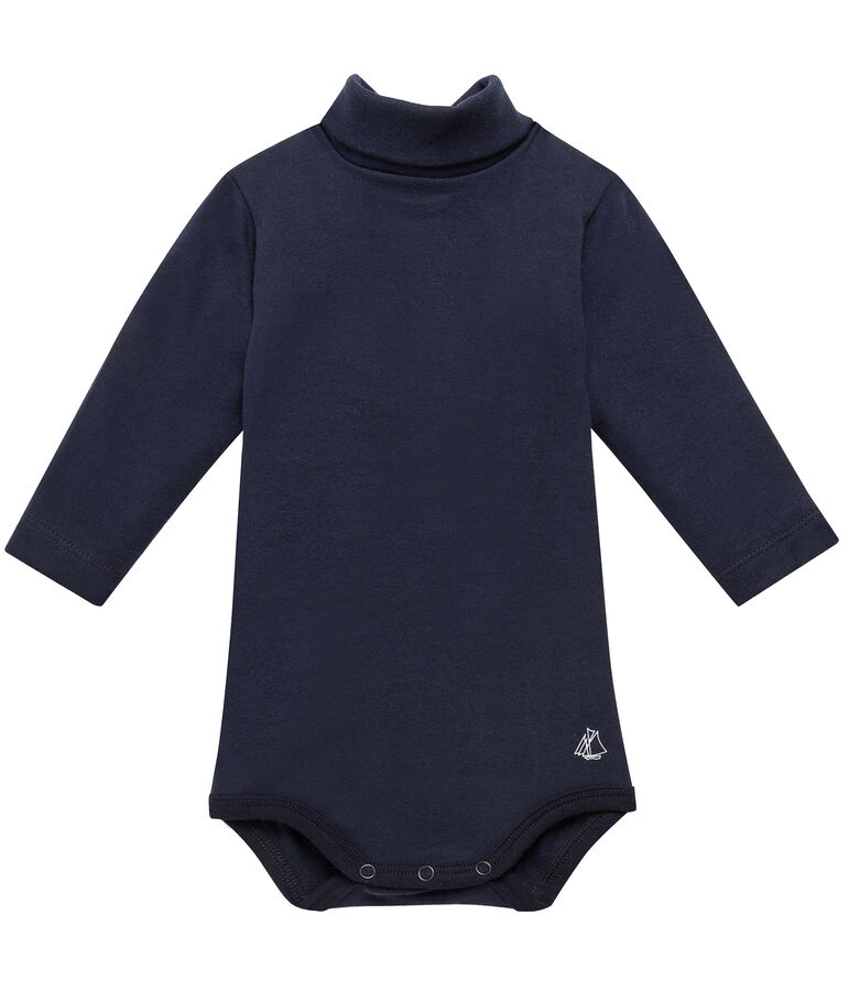 Babybody met rolkraagje blauw SMOKING