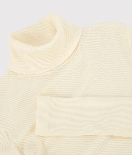 Sous pull en laine et coton Femme blanc MARSHMALLOW