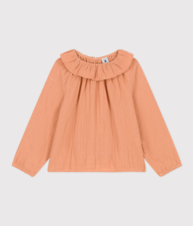 Blouse in biokatoenen materiaal voor meisjes roze