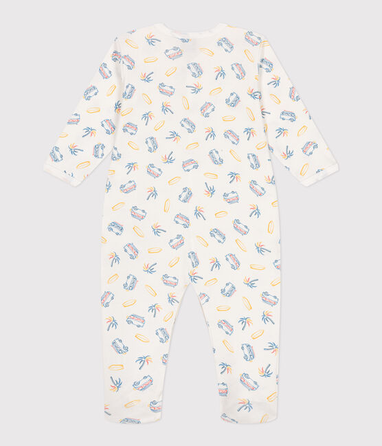 Katoenen babypyjama met busjesprint wit MARSHMALLOW/wit MULTICO