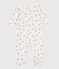 Katoenen babypyjama met busjesprint wit MARSHMALLOW/wit MULTICO