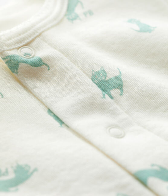 Bodyjama bébé en coton biologique blanc MARSHMALLOW/ HERBIER