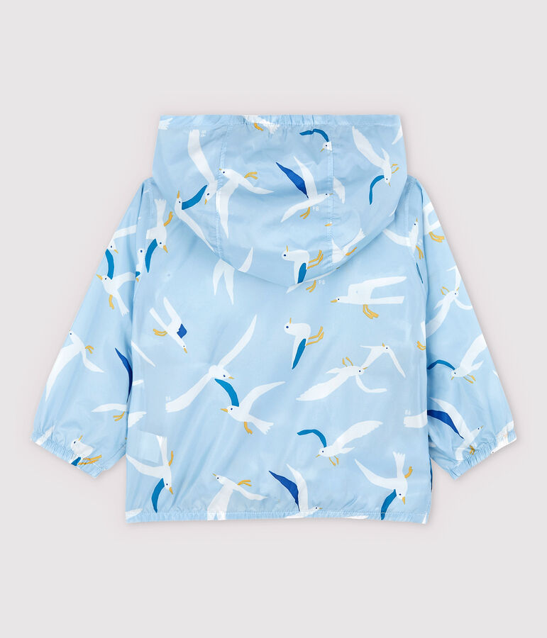 Windjack van lichtgewicht gerecycled polyamide voor jongens blauw JASMIN/wit MULTICO