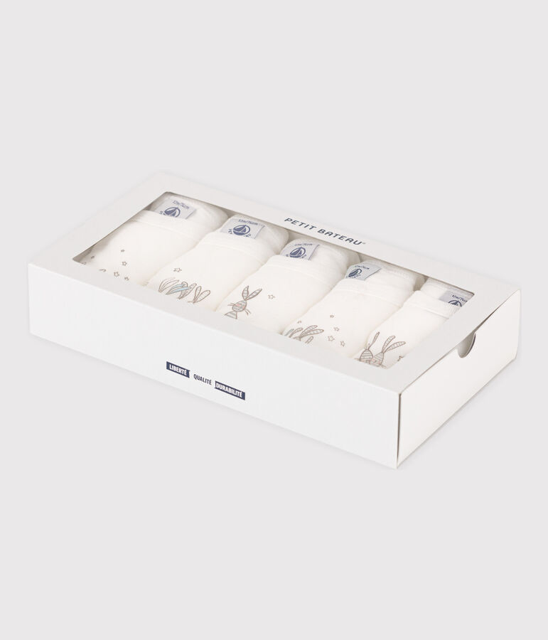 Lot de 5 bodies manches longues lapin b&eacute;b&eacute; en coton variante 1