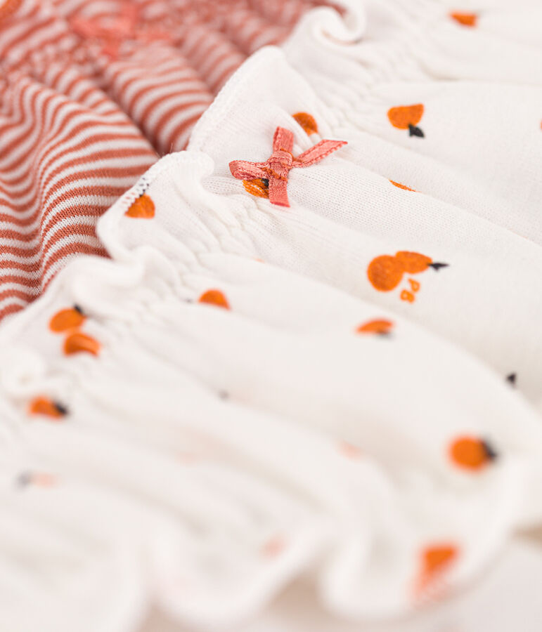 Set van 2 damesslips met ruches in zacht katoen multicouleur