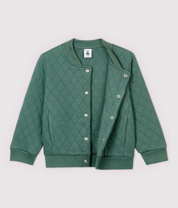 Tubic cardigan in teddy-stijl voor jongens groen