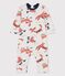 Tuinbroek in molton met dierenprint voor baby's beige MONTELIMAR/wit MULTICO