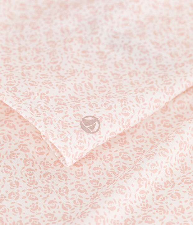 Katoenen pyjamashort met bloemenprint voor kinderen wit/roze