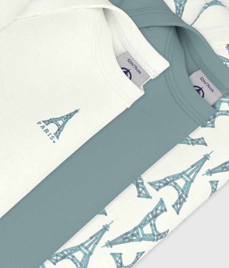 Lot de bodies manches courtes en coton imprim&eacute; Tour Eiffel b&eacute;b&eacute; multicouleur