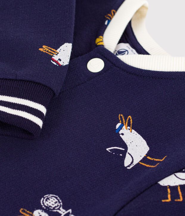 Lang katoenen pakje met meeuwtjesprint voor baby's blauw/multicouleur