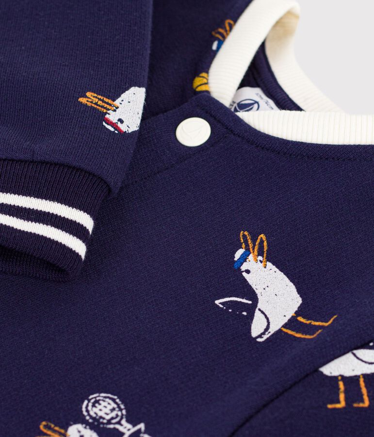 Lang katoenen pakje met meeuwtjesprint voor baby's blauw/multicouleur