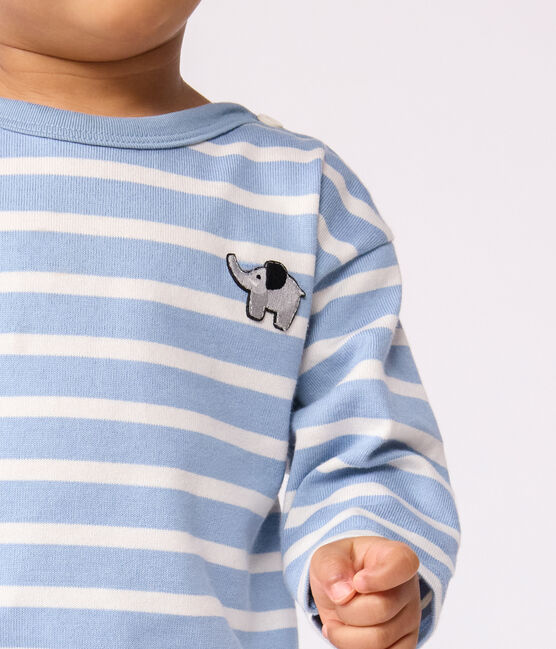 Marinière bébé en coton bleu ADRIATIC/ MILK