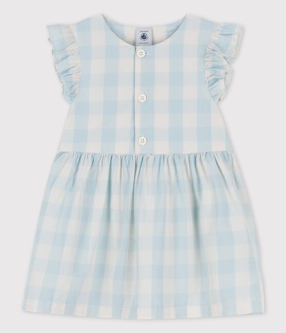Popeline vichy babyjurkje BOLDAIR/ MARSHMALLOW