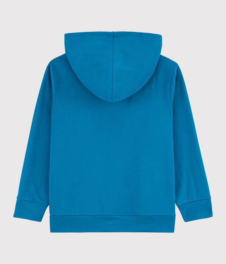 Sweatshirt zipp&eacute; &agrave; capuche en coton enfant gar&ccedil;on bleu MYKONOS