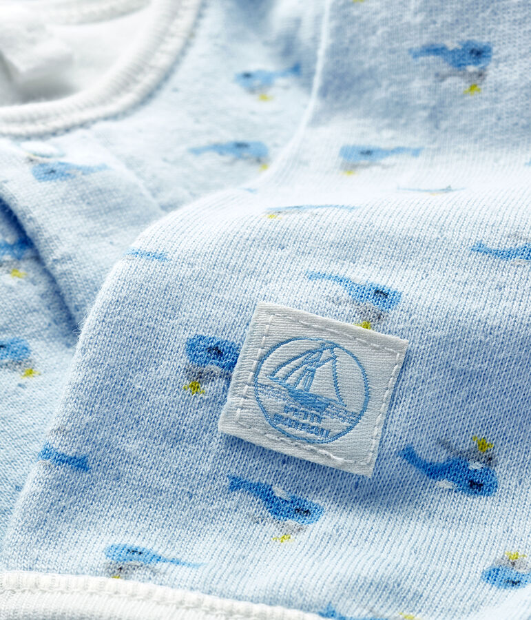 Bodyjama b&eacute;b&eacute; en tubique bleu FRAICHEUR/blanc MULTICO