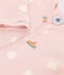 Babypyjama van geruwde fleece met sterretjes en hartjesprint roze SALINE/wit MULTICO