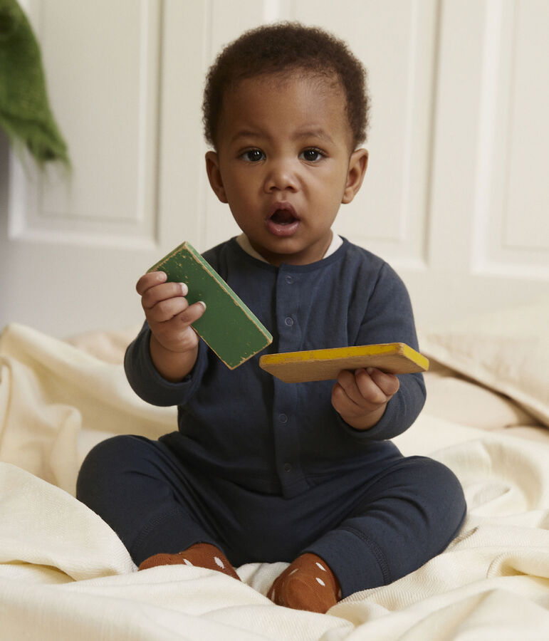 Tweedelig gewatteerd setje van katoen voor baby's blauw