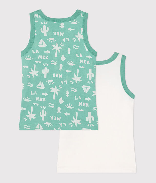 Setje met 2 katoenen kinderhemdjes met print multicouleur