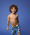 Short de bain recyclé enfant garçon bleu MYKONOS/écru MULTICO