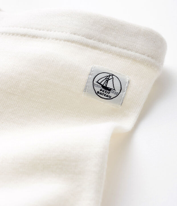 Lange babylegging van wol en katoen wit