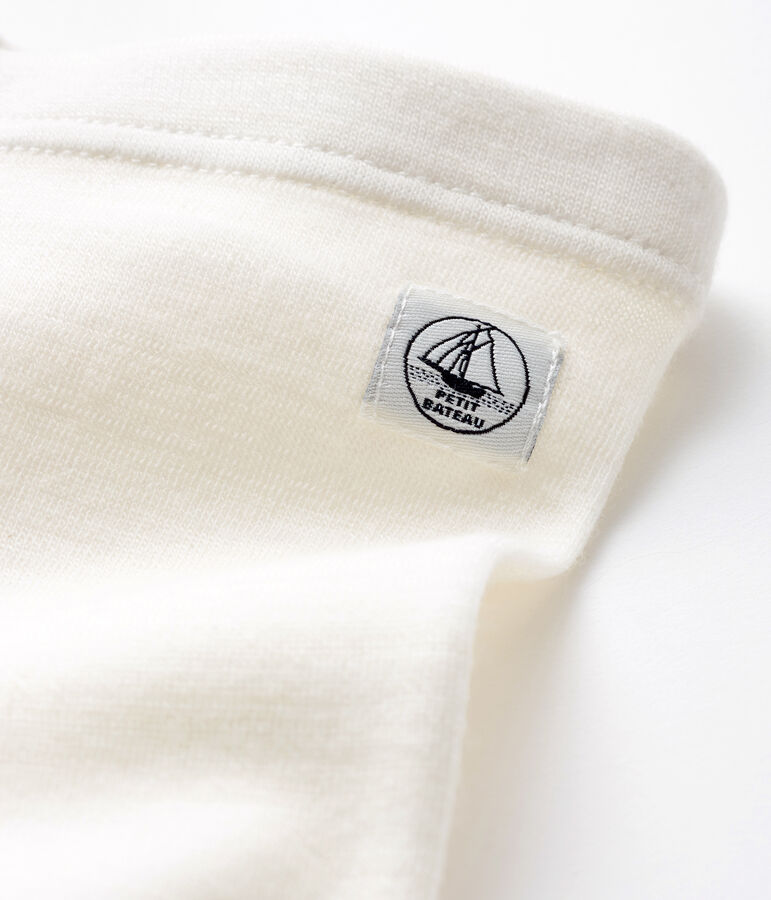 Lange babylegging van wol en katoen wit MARSHMALLOW