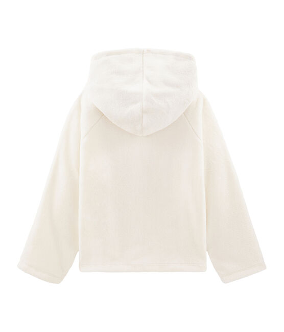 Wollig fleece sweatshirt meisjes wit MARSHMALLOW