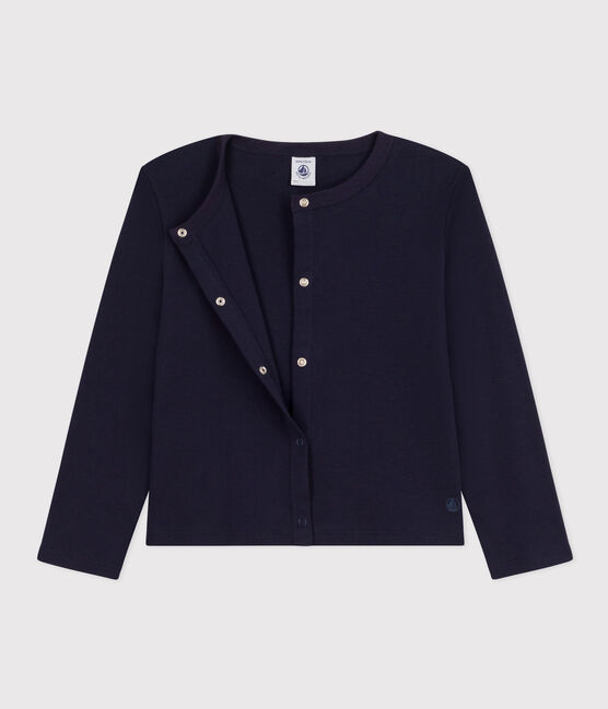 Cardigan voor meisjes in katoen blauw SMOKING