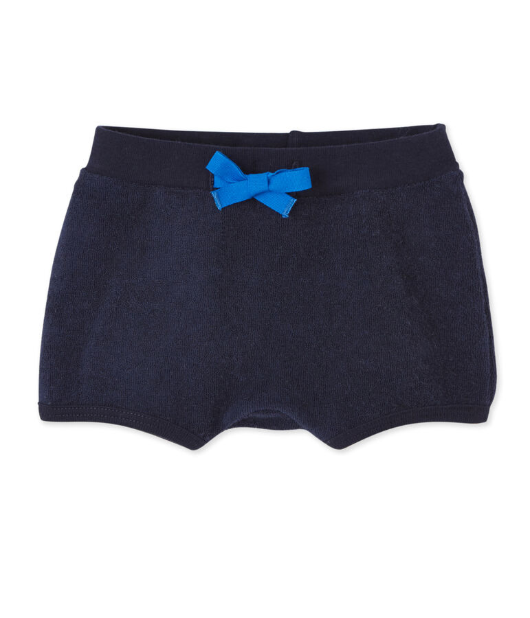 Short b&eacute;b&eacute; gar&ccedil;on en bouclette &eacute;ponge bleu