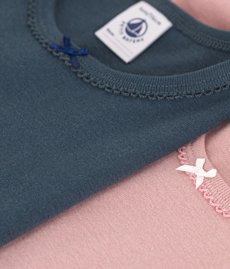 Set van 2 T-shirts met korte mouwen voor meisjes in katoen multicouleur