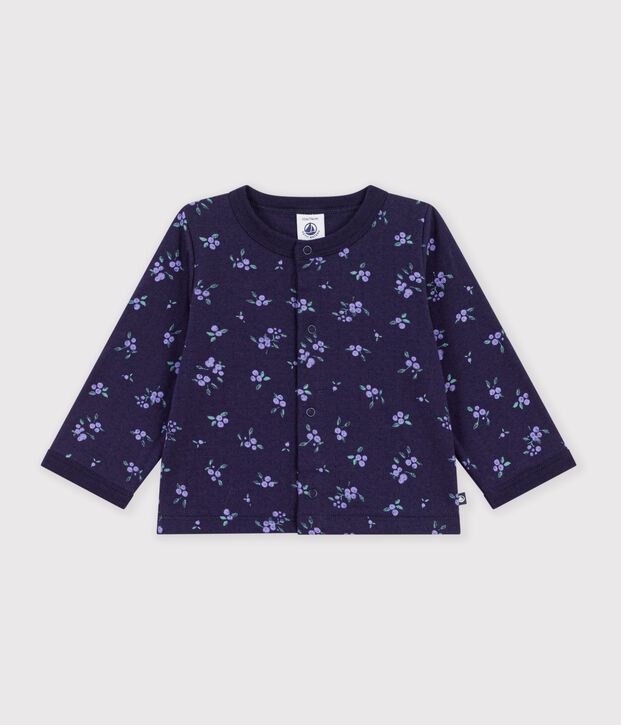 Cardigan b&eacute;b&eacute; en coton imprim&eacute; &agrave; fleurs bleu/multicouleur