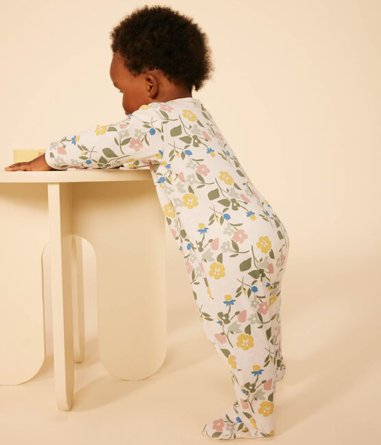 Katoenen babypyjama met bloemenprint wit AVALANCHE/ MULTICO