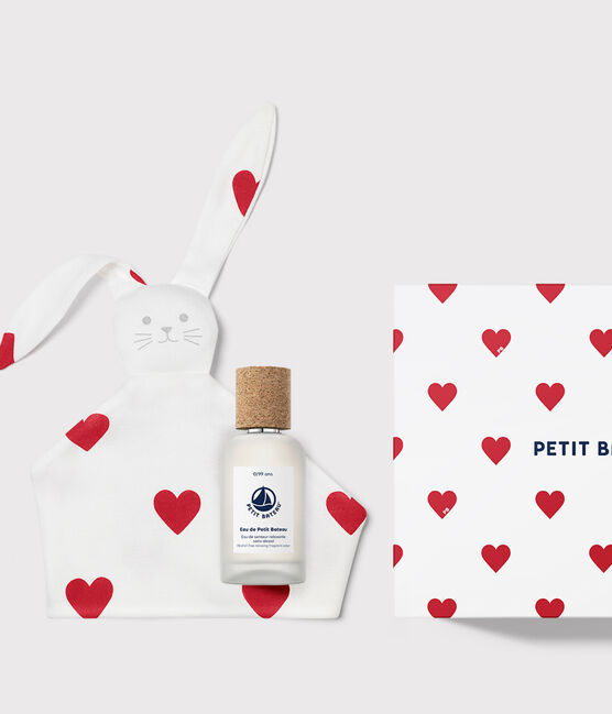 Coffret cadeau Parfum bébé 50ml & doudou coeur bleu Floral Citrus Musc