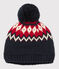 Wollen babymuts blauw SMOKING/wit MULTICO