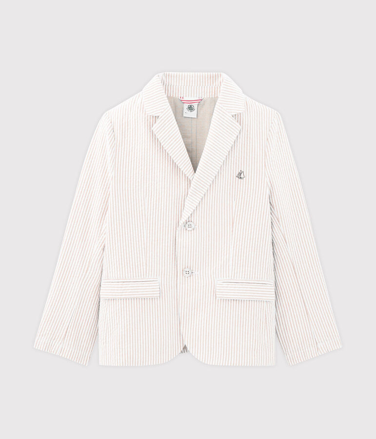 Veste enfant garcon beige/blanc