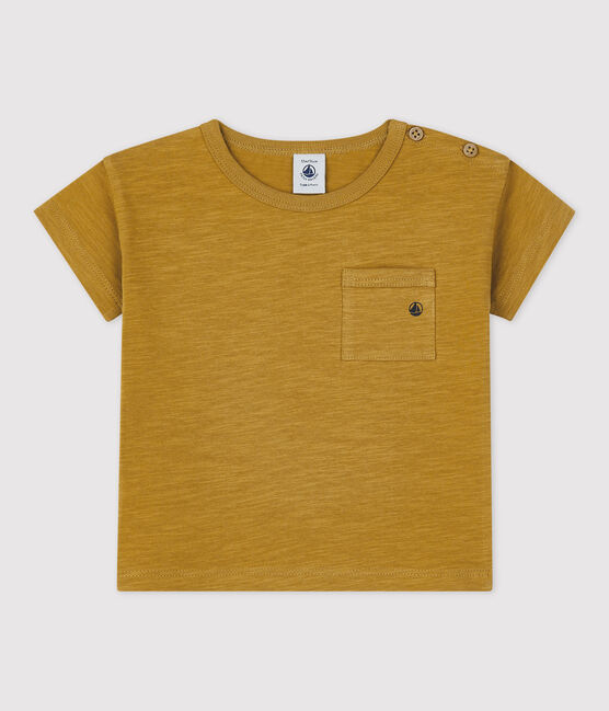 Tee-shirt manches courtes uni en jersey bébé jaune ISTRE