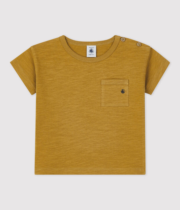 Effen T-shirt met korte mouwen in jerseystof voor baby's geel