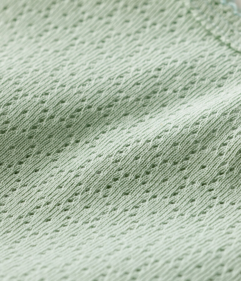 Body manches courtes en maille ajour&eacute;e b&eacute;b&eacute; vert