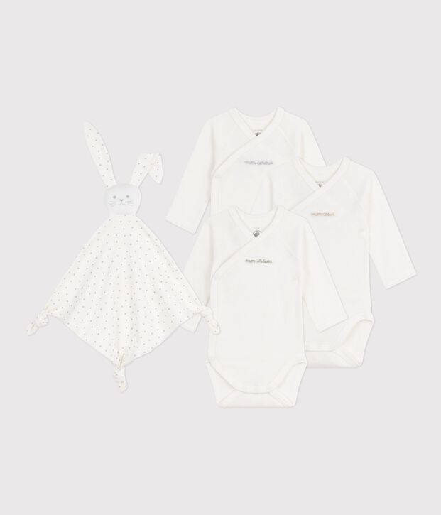 Coffret cadeau naissance en coton brod&eacute; multicouleur