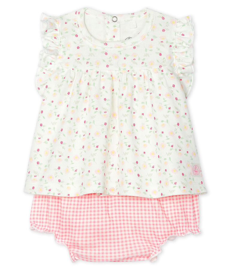 Set van 2 items babymeisje wit/multicouleur