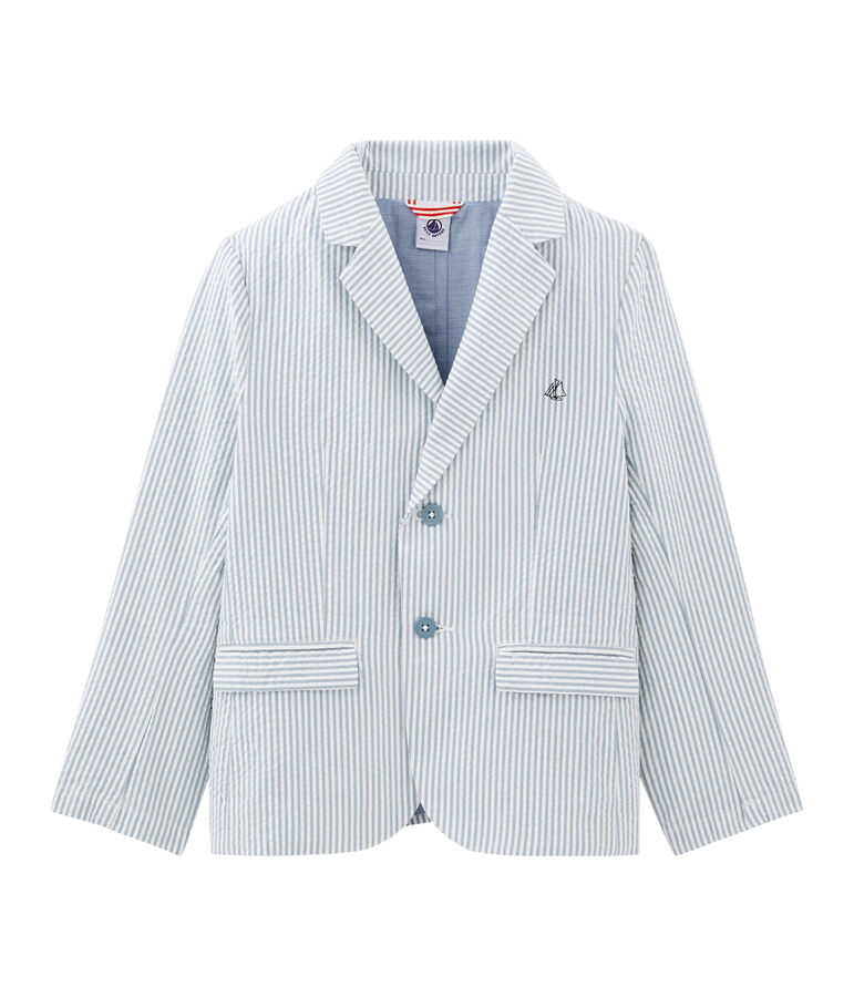 Veste enfant gar&ccedil;on bleu FONTAINE/blanc MARSHMALLOW