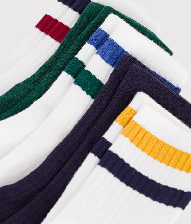 5 paires de chaussettes enfant en coton unies multicouleur