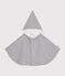 Cape met gestreepte capuchon in katoen voor baby's wit MARSHMALLOW/blauw SMOKING