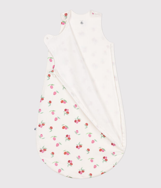 Katoenen babytrappelzak met bloemenprint TOG 1 wit/multicouleur