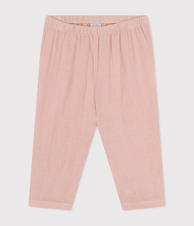 Pantalon en gaze de coton b&eacute;b&eacute; rose