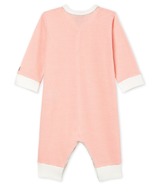 Pyjama van ribstof voor babymeisjes roze ROSAKO/wit MARSHMALLOW