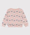 Sweatshirt en molleton enfant fille rose SALINE/blanc MULTICO