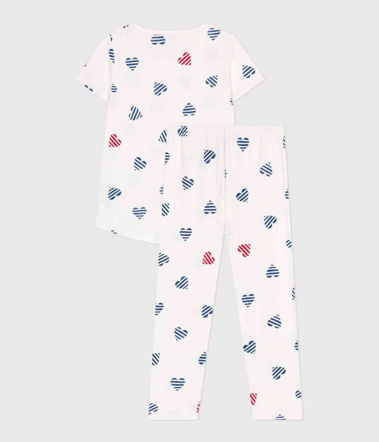 Pyjama enfant en coton blanc/rouge/multicouleur