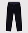 Pantalon droit en velours moyen enfant fille / garçon bleu SMOKING