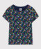 T-shirt van lichte jersey met print voor meisjes blauw MEDIEVAL/wit MULTICO