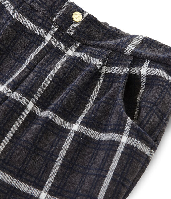 Mesh broek met ruitjes meisjes zwart CITY/wit MULTICO